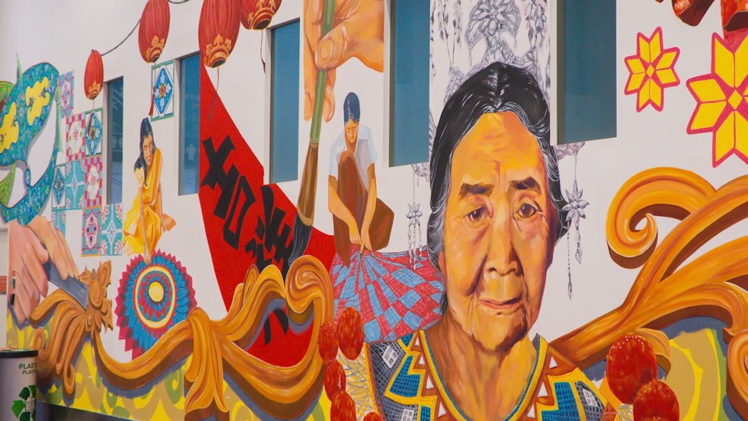 elderly woman painting